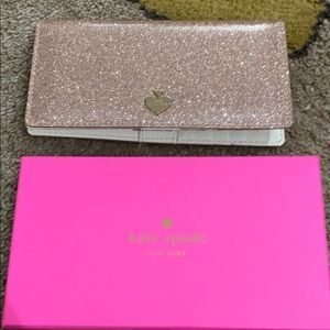 Brand New Kate Spade Rose Gold Glitter Wallet